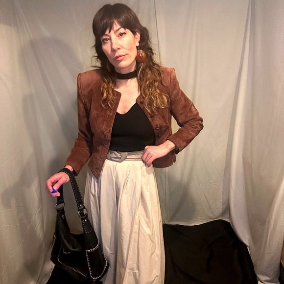 Vintage Lord & Taylor Suede Cropped Jacket - Picture 8 of 16